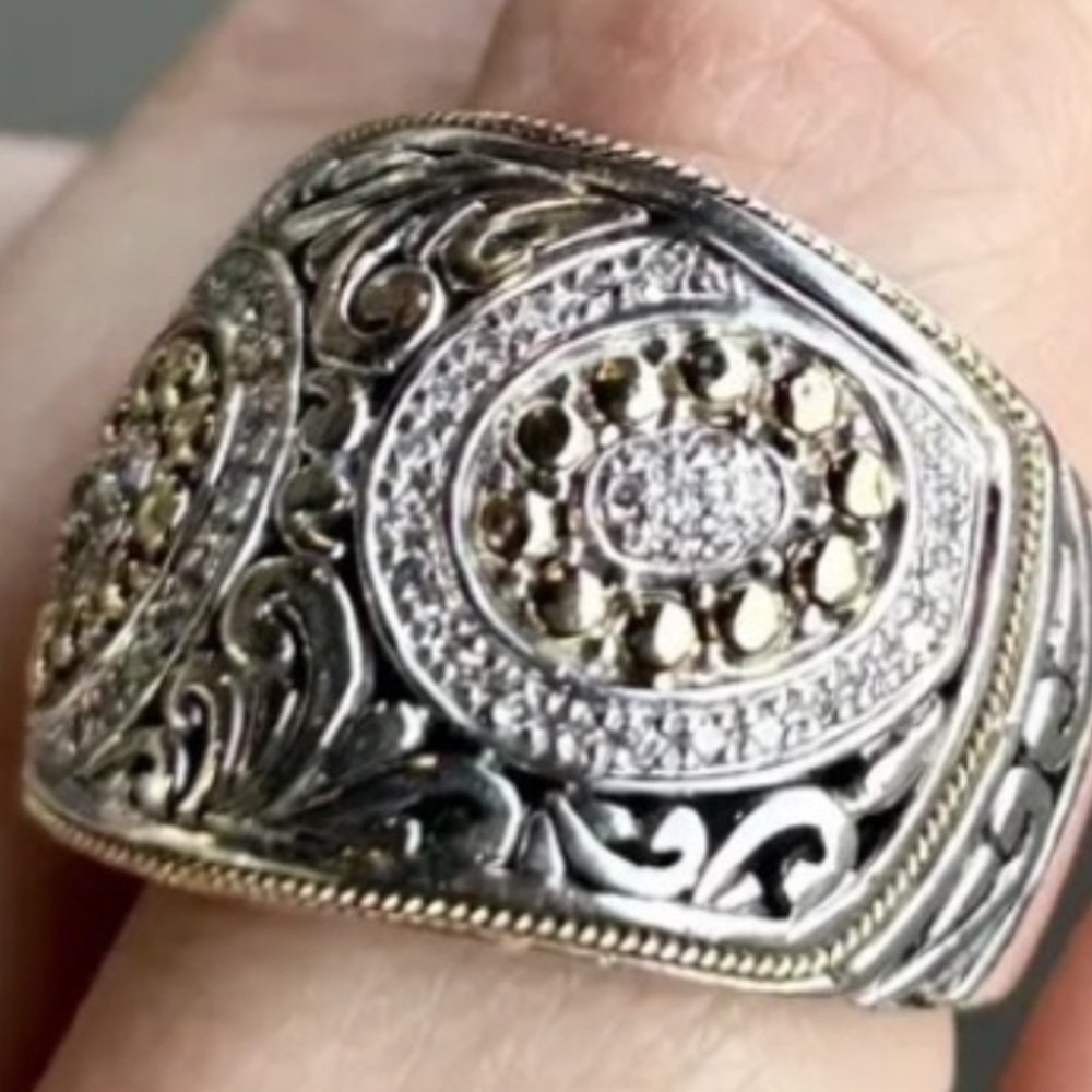 EFFY Diamond Statement Band Ring Size 7.5 - Picture 2 of 8